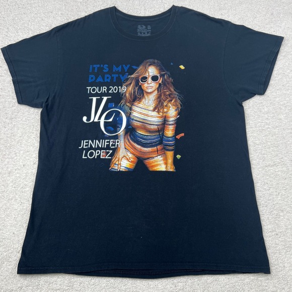 Fruit of the Loom Other - Jennifer Lopez JLo It's My Party Tour 2019 T-Shirt Mens 2XL Black Double Sided